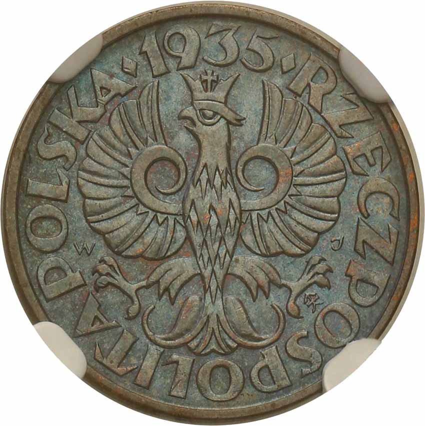 II RP. 2 grosze 1935 NGC MS64 BN